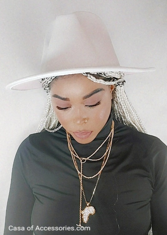 White/Pink Fedora Hat.