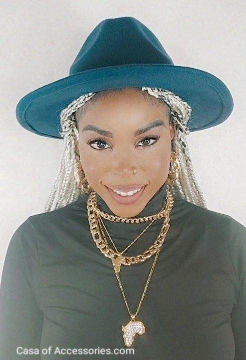 Deep Teal Fedora Hat