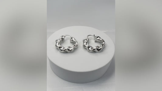 Stunning Silver Hoop Earrings - twisted detail