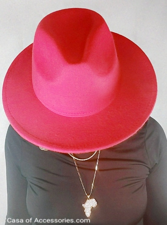 Bright Red Fedora Hat