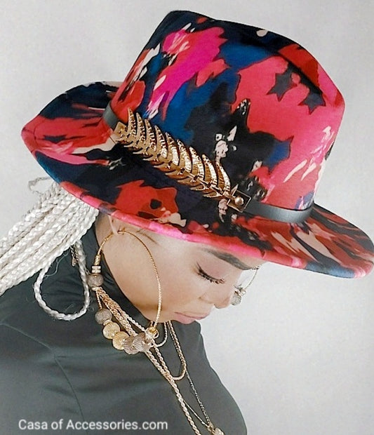 Multicolour Tie-dye Fedora Hat