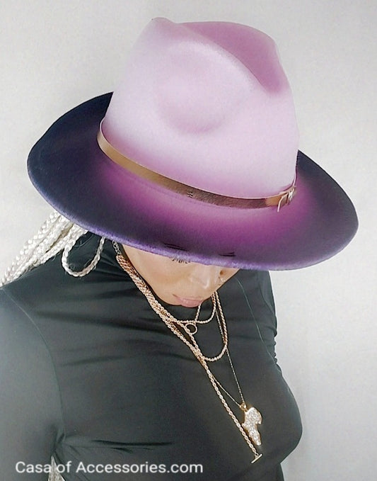Purple Ombre Fedora Hats