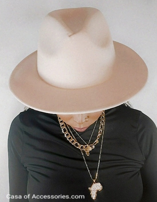 Cream Beige Fedora Hats