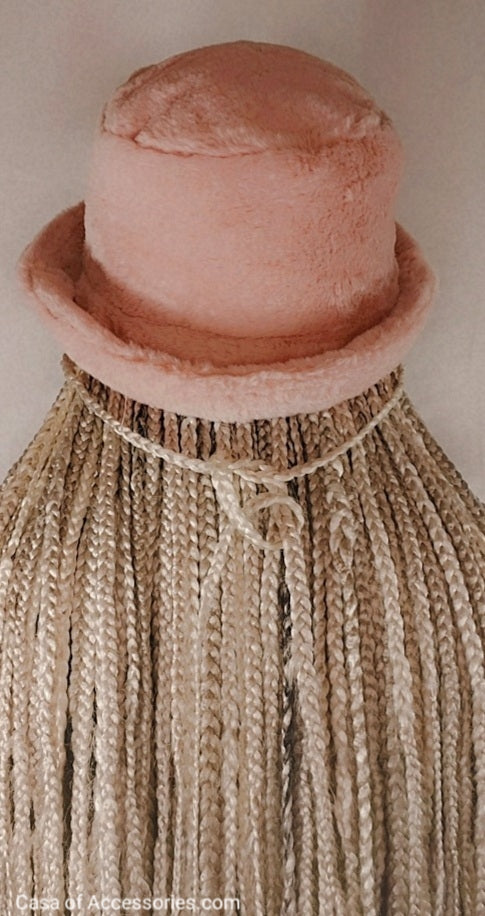 Pale Pink Fluffy Bucket Hat