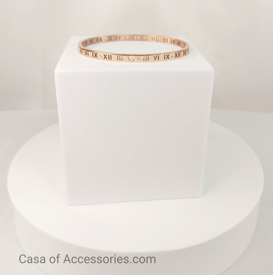 Rose Gold -Roman numerals bracelet