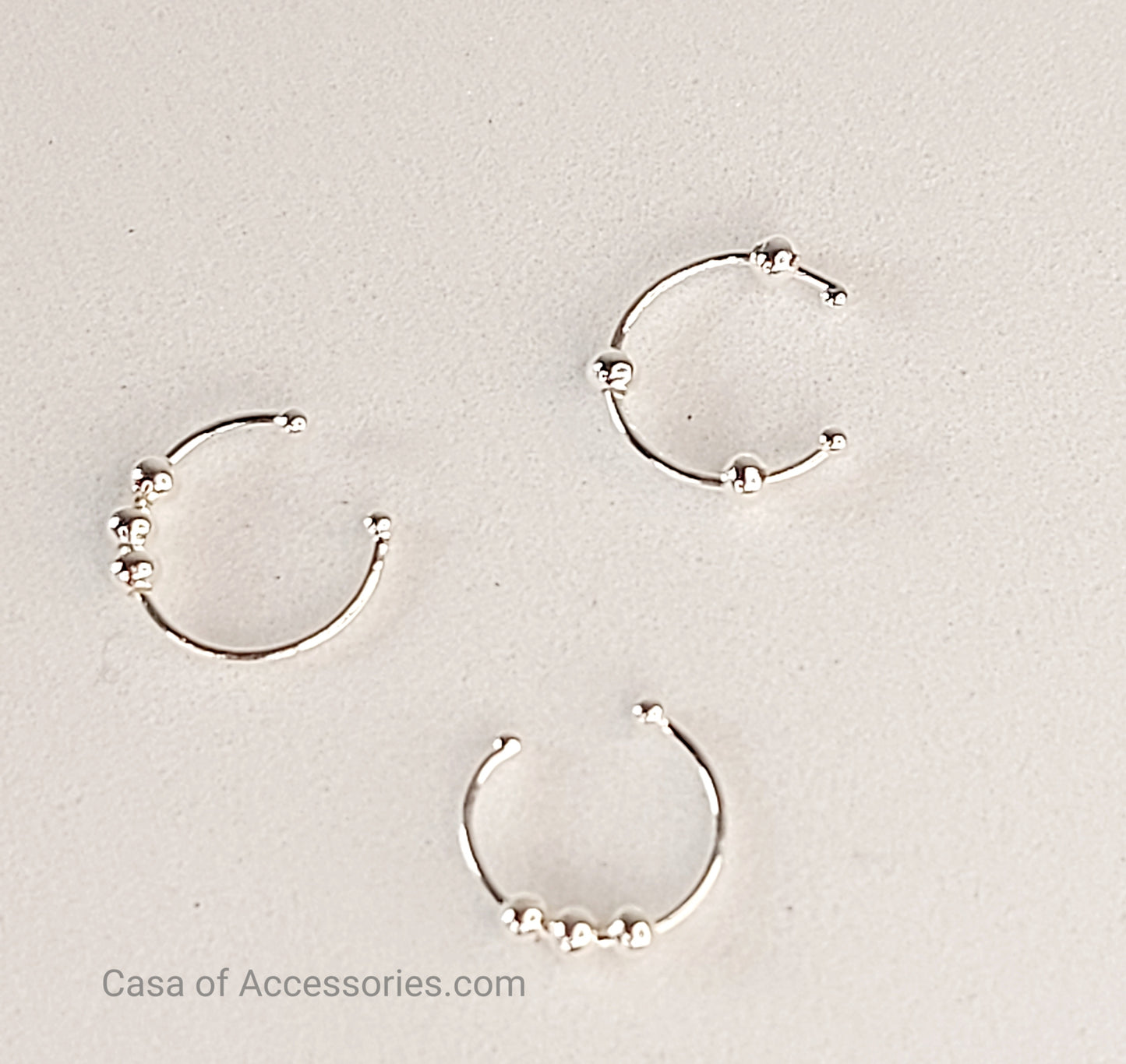 Tiny Fake Nose/Lip Rings with ball details - 3pk