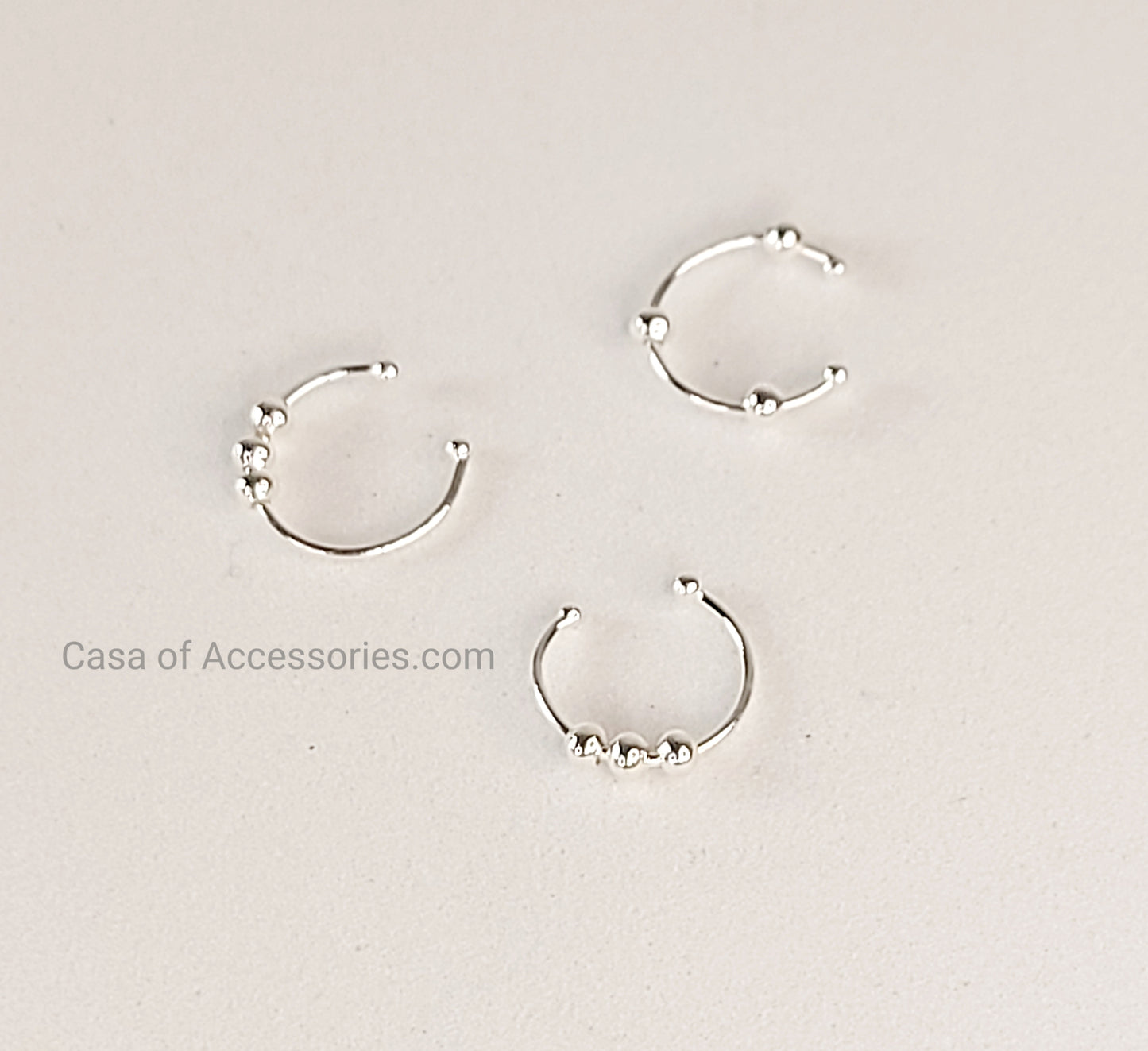 Tiny Fake Nose/Lip Rings with ball details - 3pk