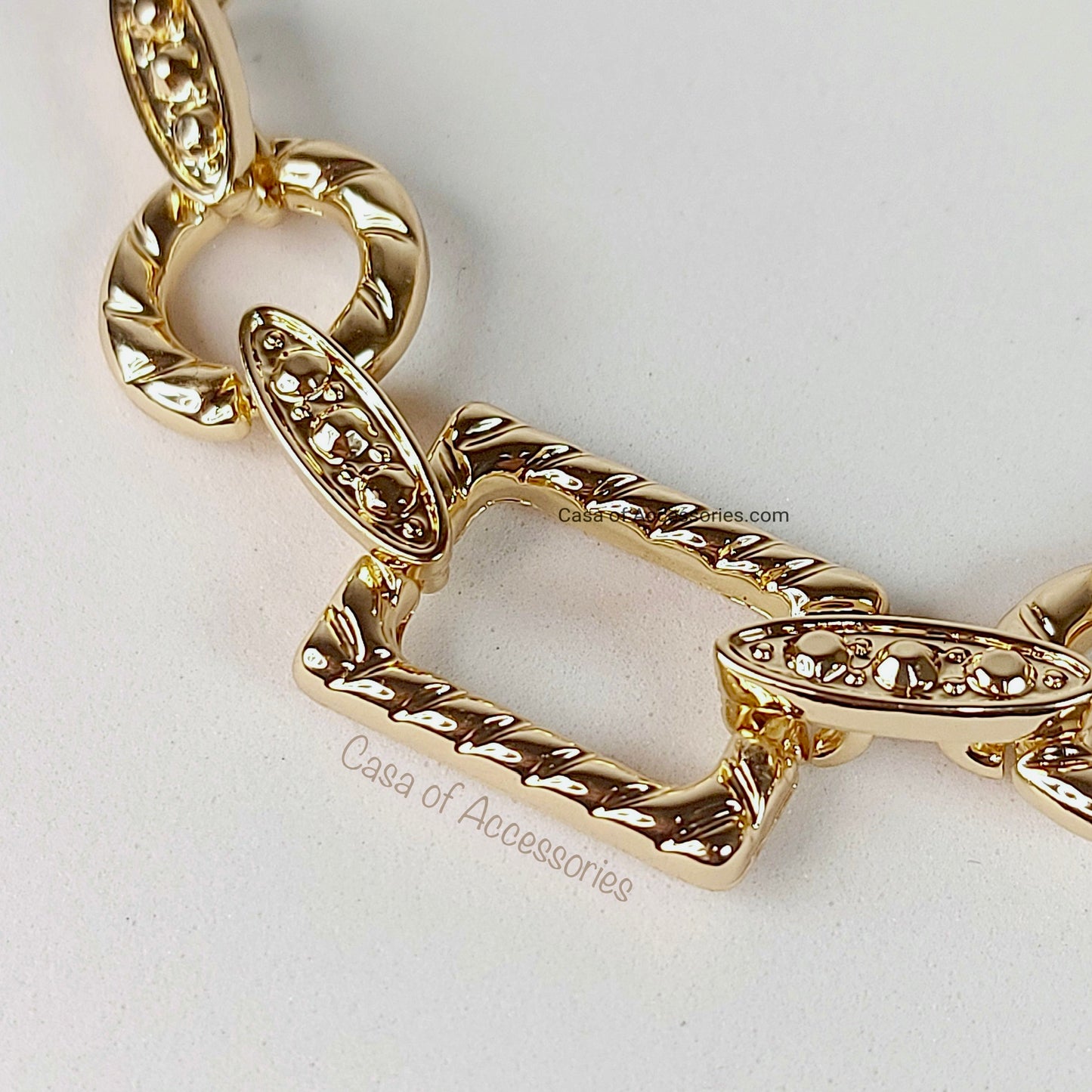 Gold Geometric Chain Bracelet