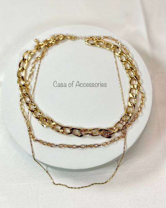 Gold Layered Chunky Chain Necklace