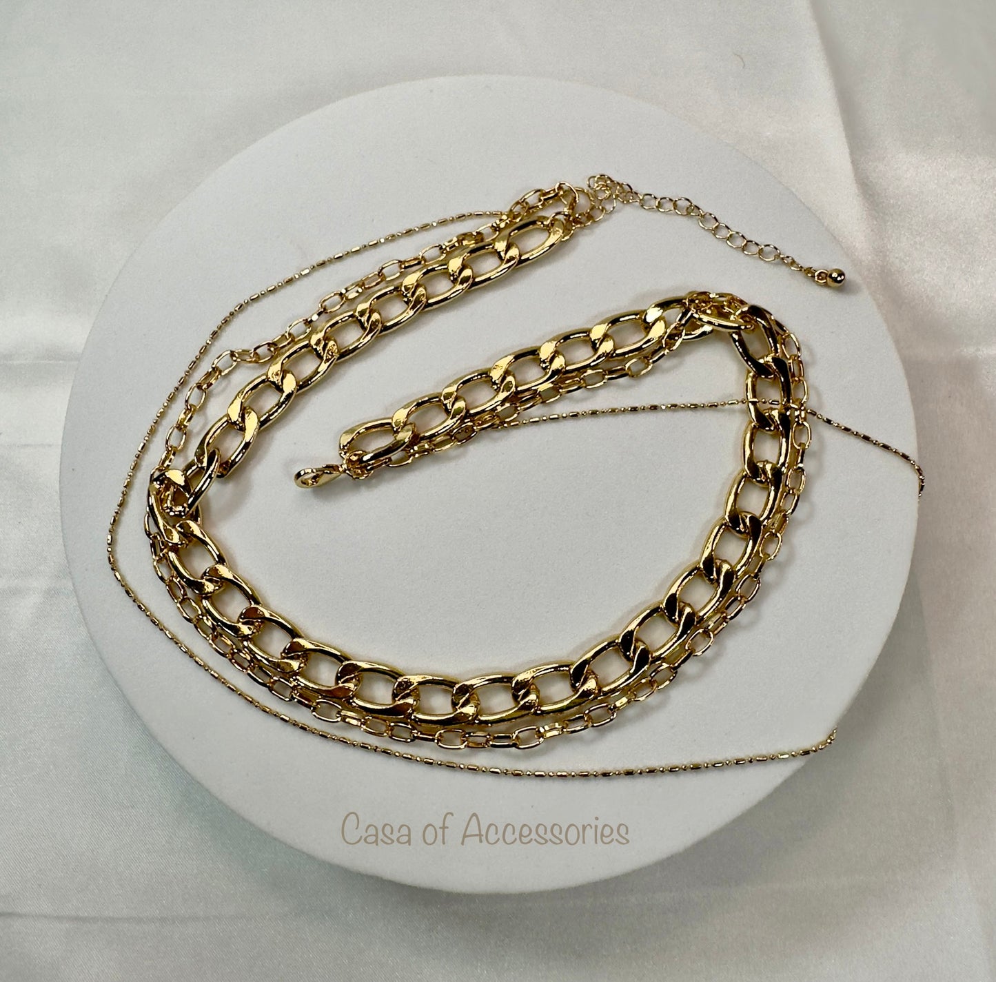 Gold Layered Chunky Chain Necklace