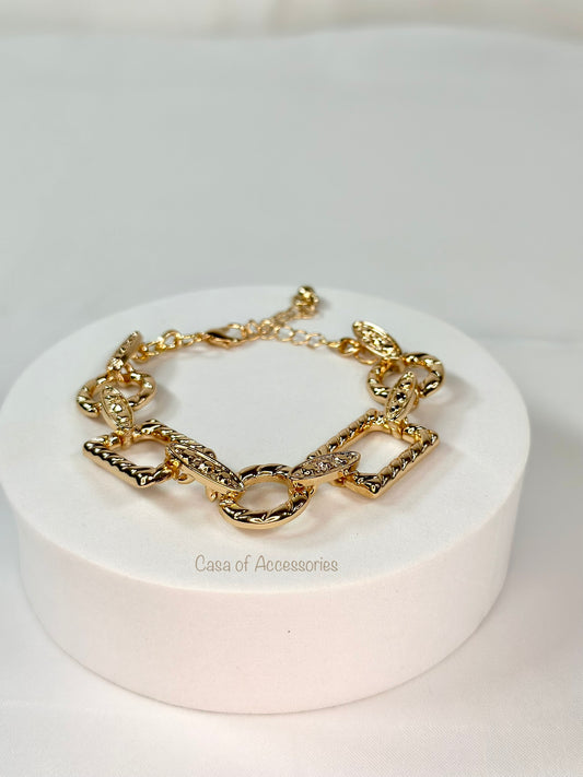 Gold Geometric Chain Bracelet