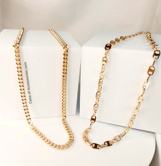 Gold Chain Necklaces -  2 pack 