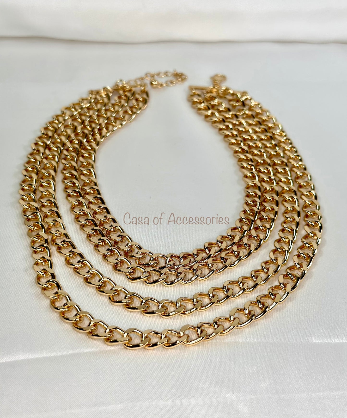 Gold Multi Layered Chain Necklace